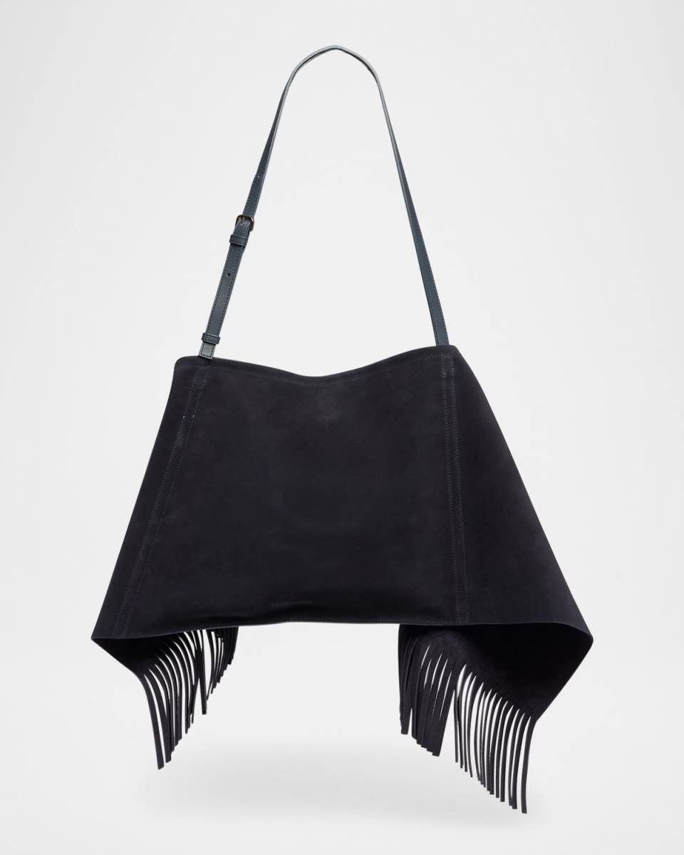 Scarf Suede & Leather Shoulder Bag